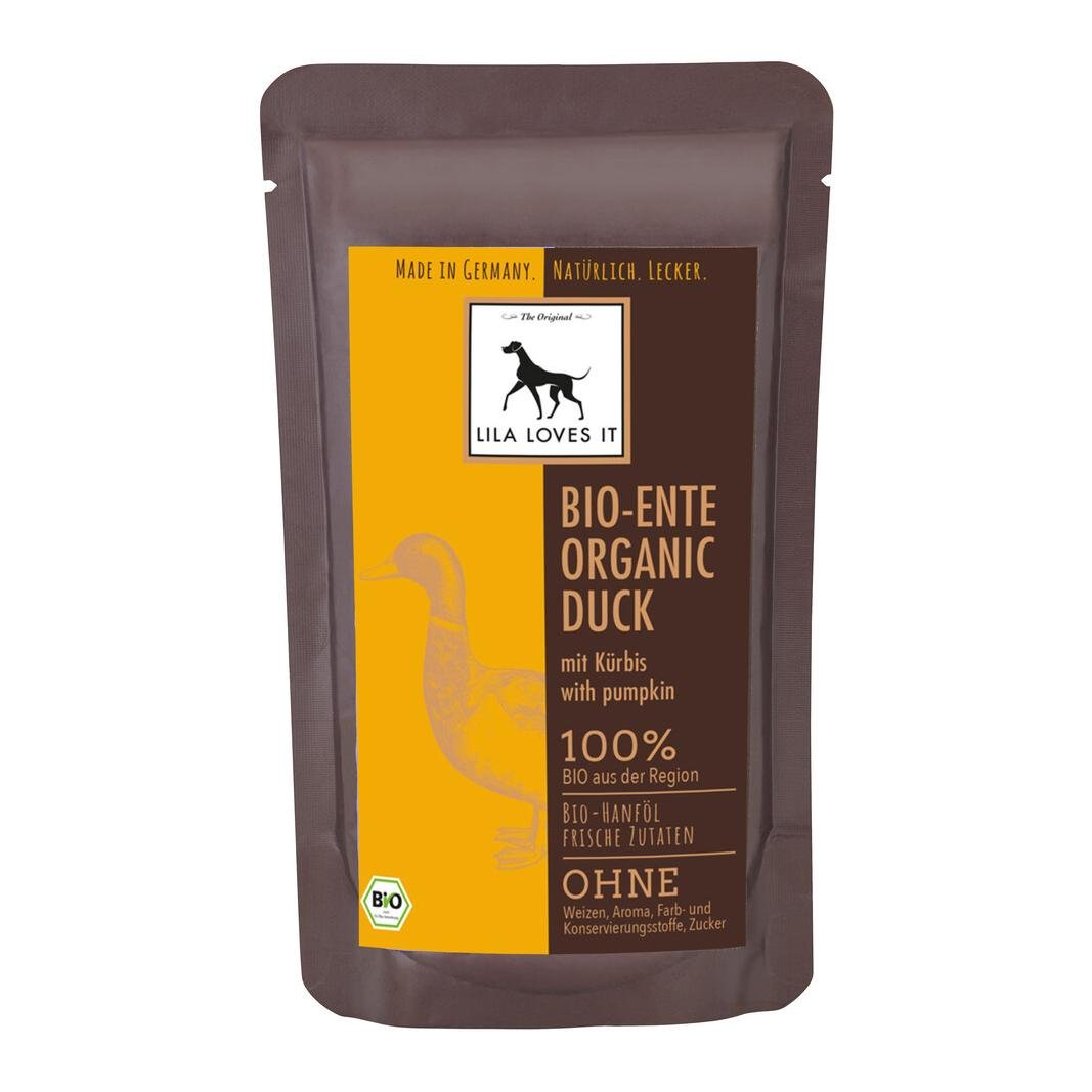 Image of LILA LOVES IT Bio Ente mit Kürbis - Braun/Gelb - bei Hauptner.ch