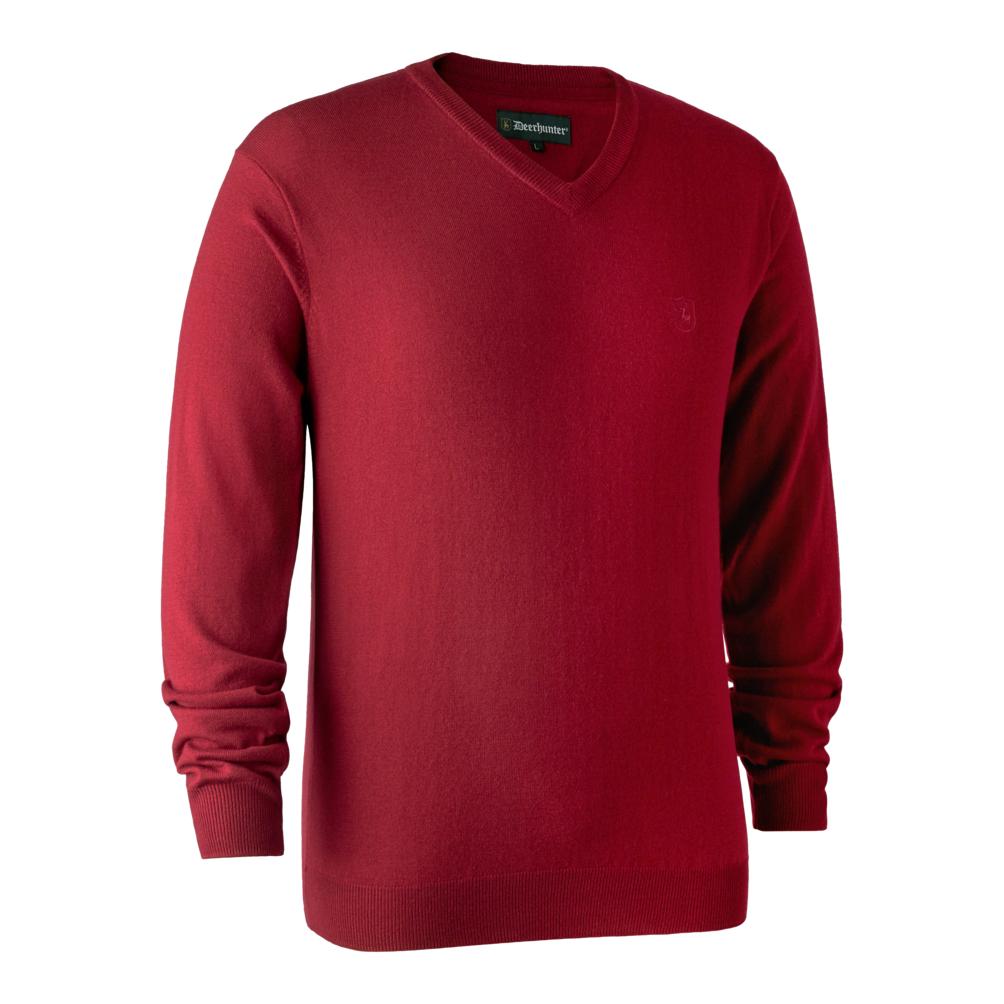 Image of Deerhunter Kingston Pullover mit V-Ausschnitt - Red - Rot - bei Hauptner.ch