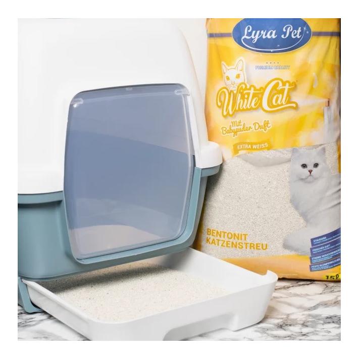 White Cat litière pour chats parfumée à la poudre de bébé 2x 15 litres