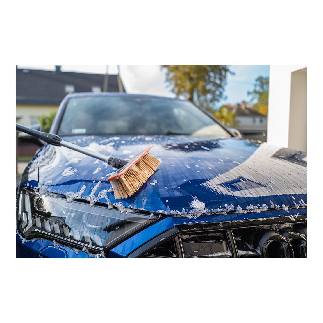 Bradas Brosse de lavage télescopique souple avec raclette et valve