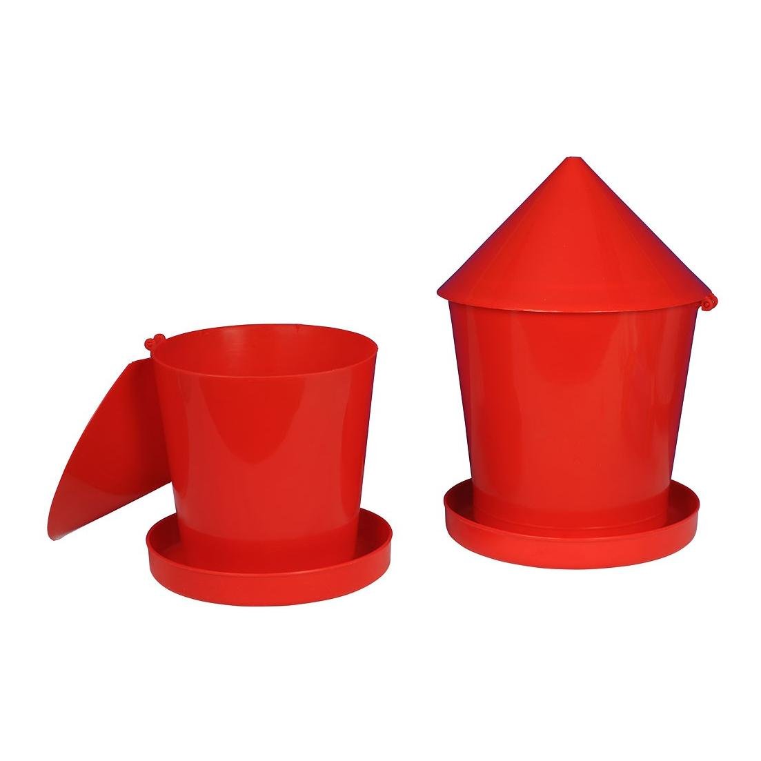 Küken-Futterautomat mit Klappdeckel 4kg (PP / rot)