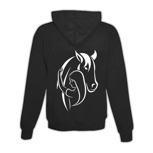 Image of Schwesternuhr Hoodie Horse & Love Unisex - Schwarz - bei Hauptner.ch