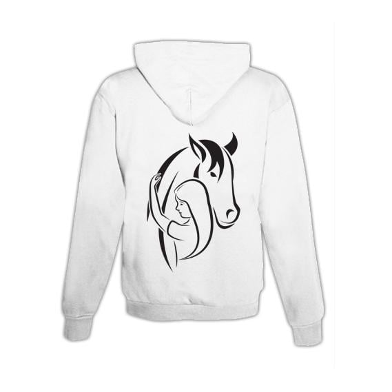 Image of Schwesternuhr Hoodie Horse & Love Unisex - Weiss - bei Hauptner.ch