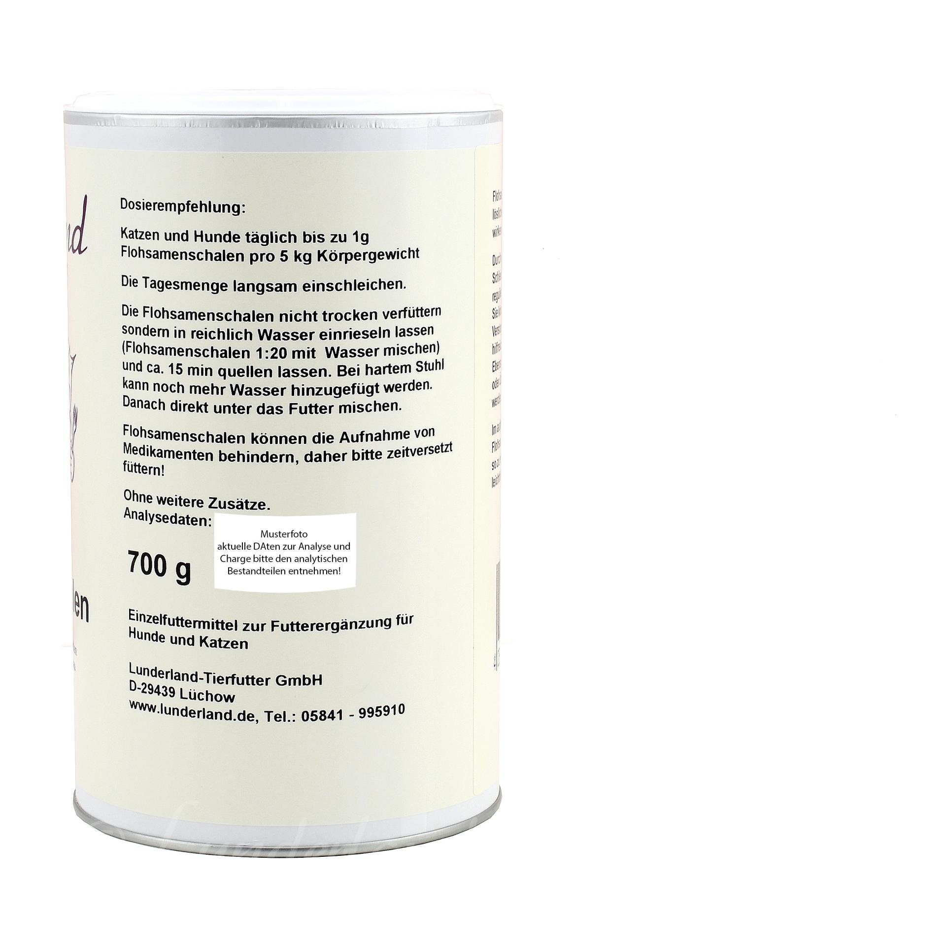 Bio-Flohsamenschalen - Einzelfuttermittel für Hunde und Katzen