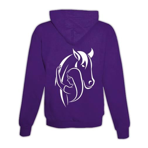 Image of Schwesternuhr Hoodie Horse & Love Unisex - Lila - bei Hauptner.ch