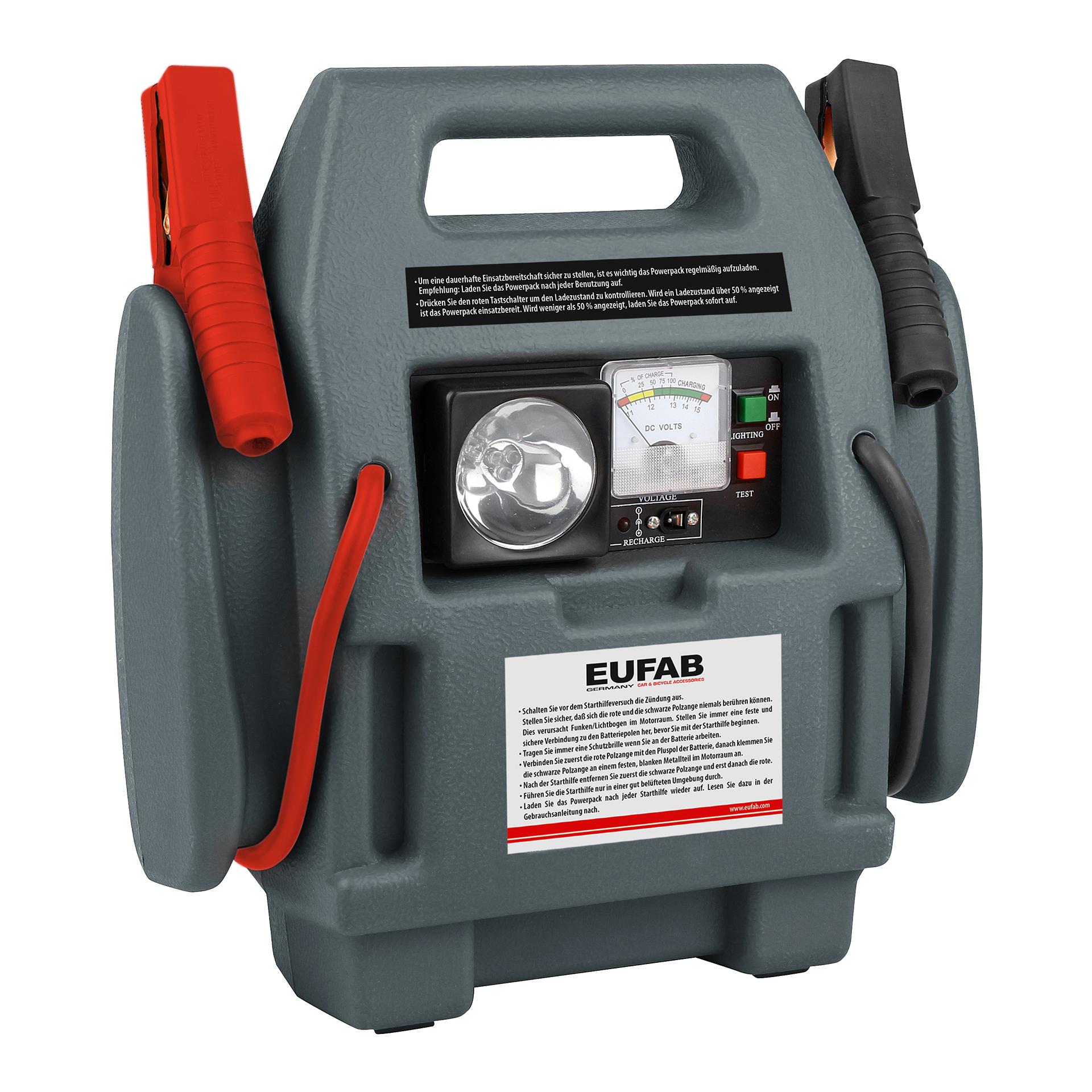 EUFAB Powerpack mit Kompressor 7Ah - Schwarz