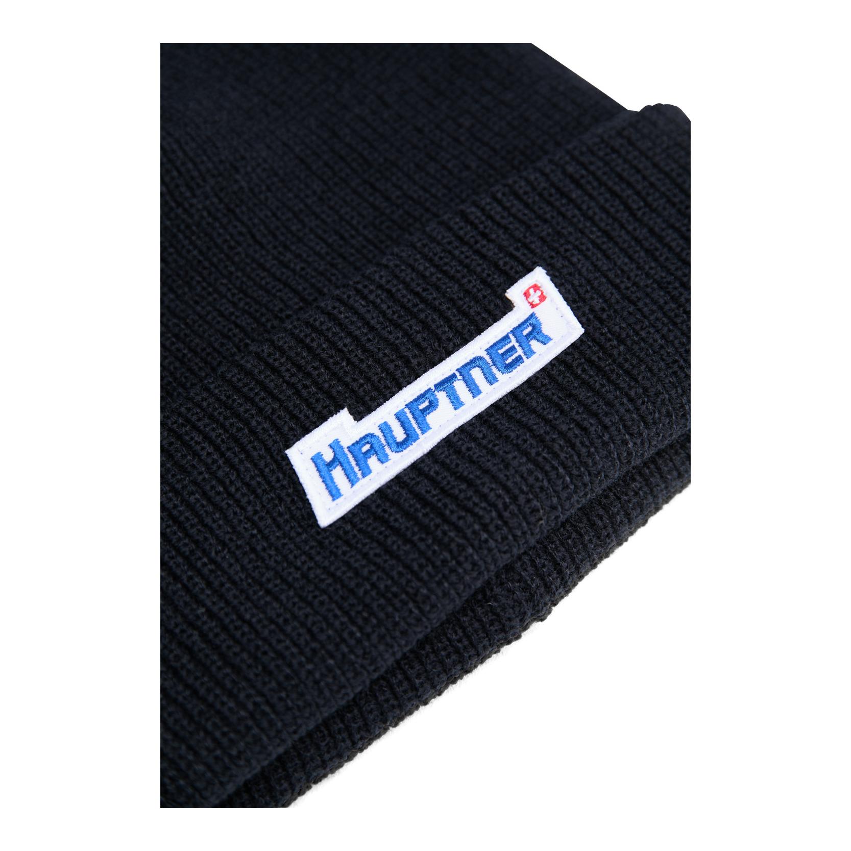 Bonnet en maille Logo avec emblème brodé - bleu marine