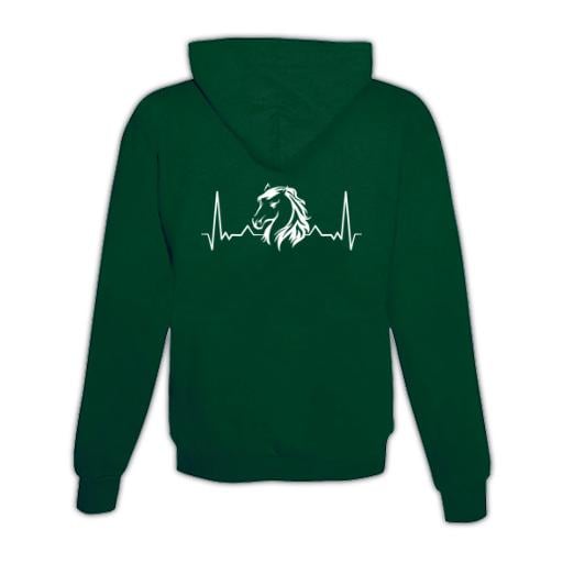 Image of Schwesternuhr Hoodie Herzschlag Pferd Unisex - Grün - bei Hauptner.ch