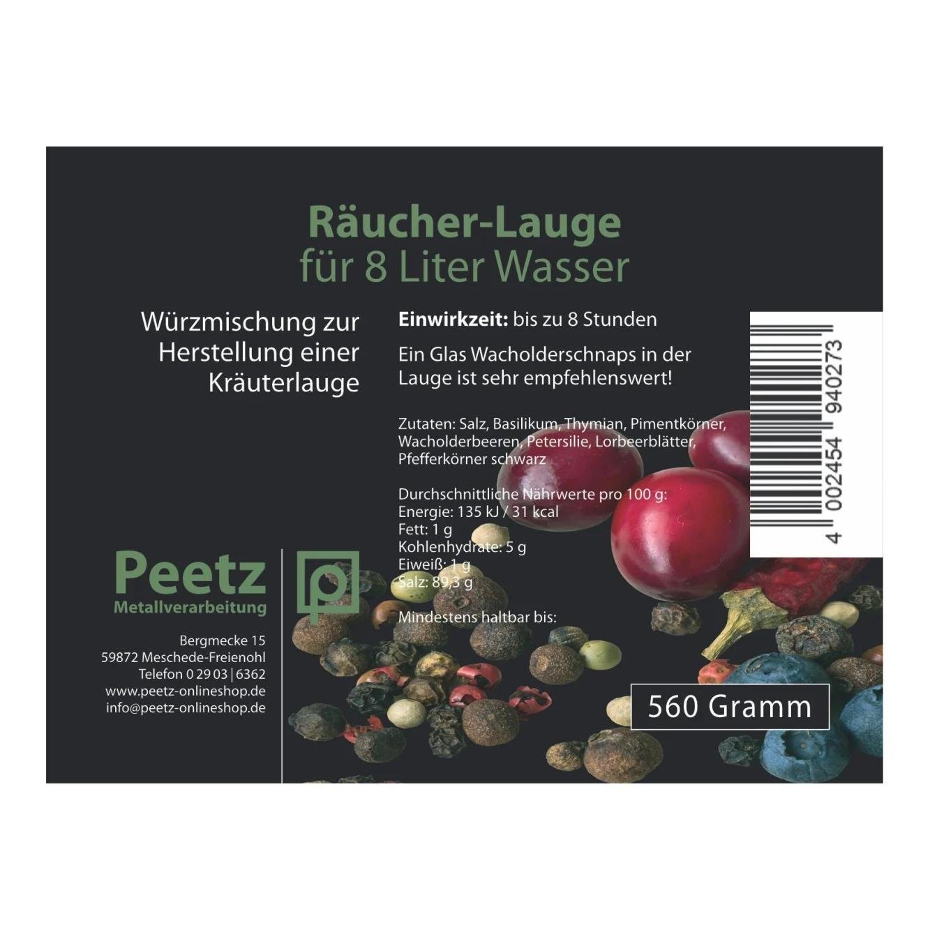 Peetz Räucherlauge mit Kräutern und Gewürzen