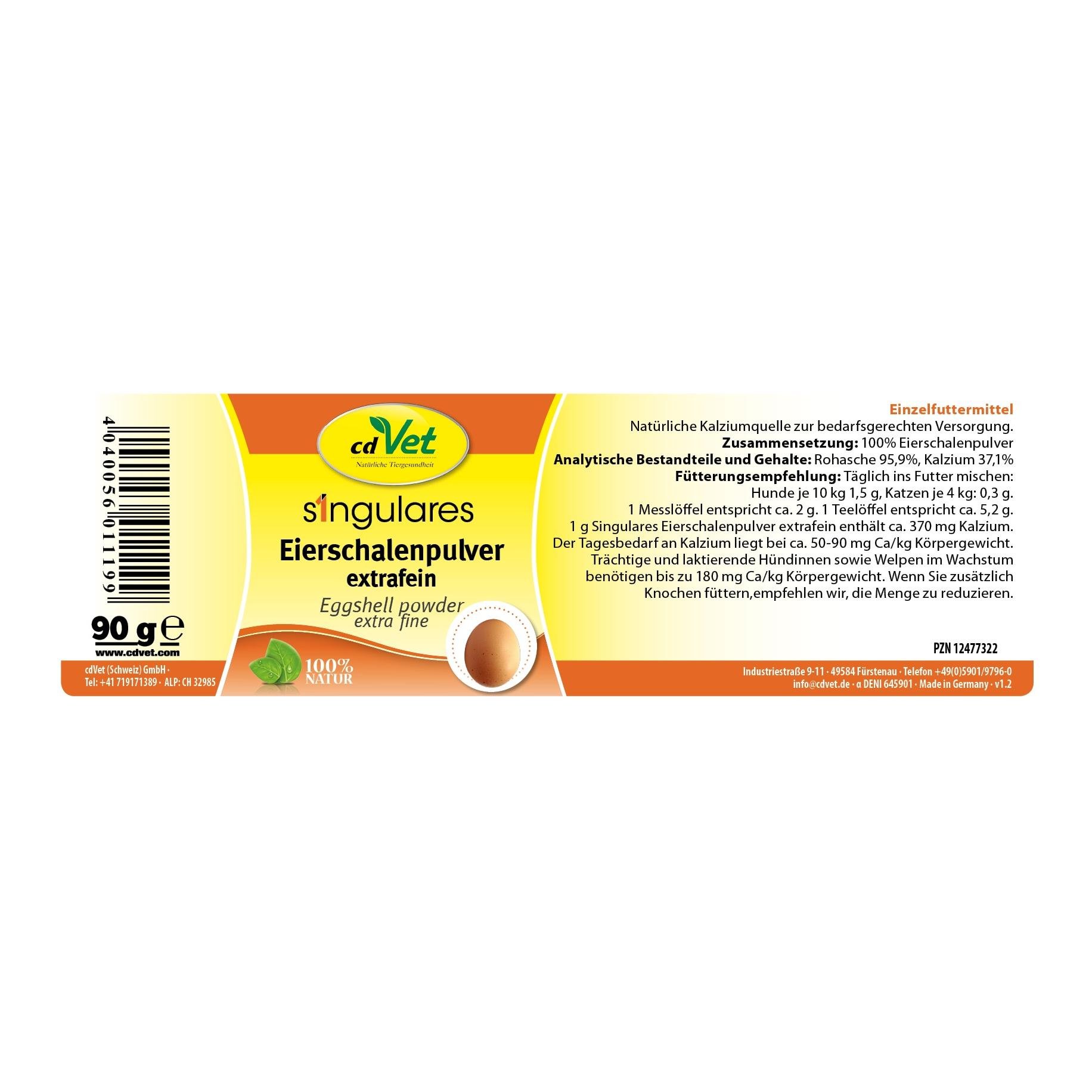 Singulares Eierschalenpulver extrafein