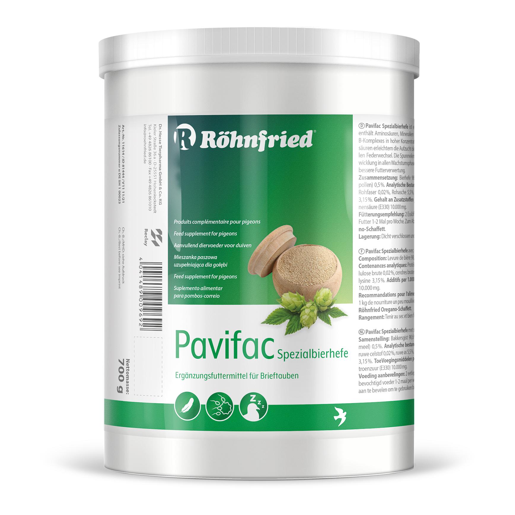 Image of Röhnfried Pavifac - Spezialbierhefe, reich an Vitaminen, Nukleotiden, Blütenpollen und Zitronensäure - Grün - bei Hauptner.ch