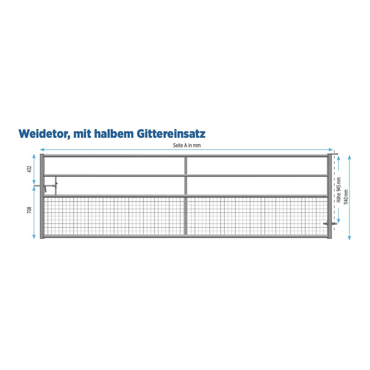 Weidezauntor - mit Gitter - Höhe 1.14 m