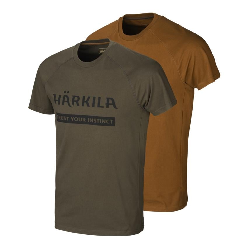 Image of Härkila Logo T-Shirt 2er-pack - willow green/rustique clay bei Hauptner.ch