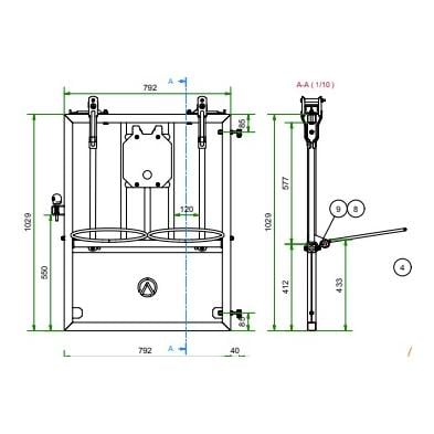 Kälberbox: Frontelement mit Eimerhalter Ø 370 mm