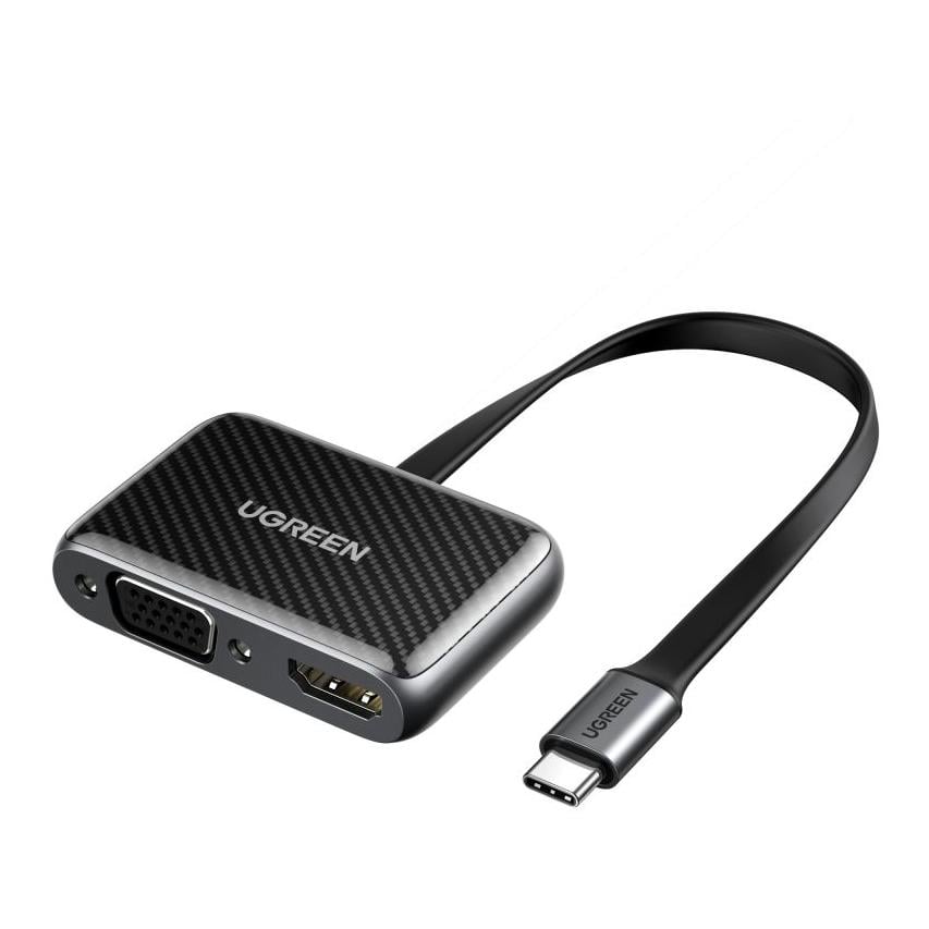USB-C zu HDMI + VGA Adapter - Schwarz
