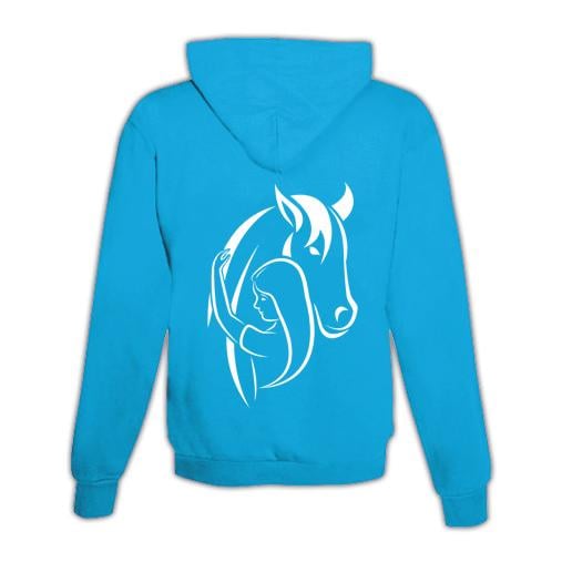 Image of Schwesternuhr Hoodie Horse & Love Unisex - Hellblau/Türkis - bei Hauptner.ch