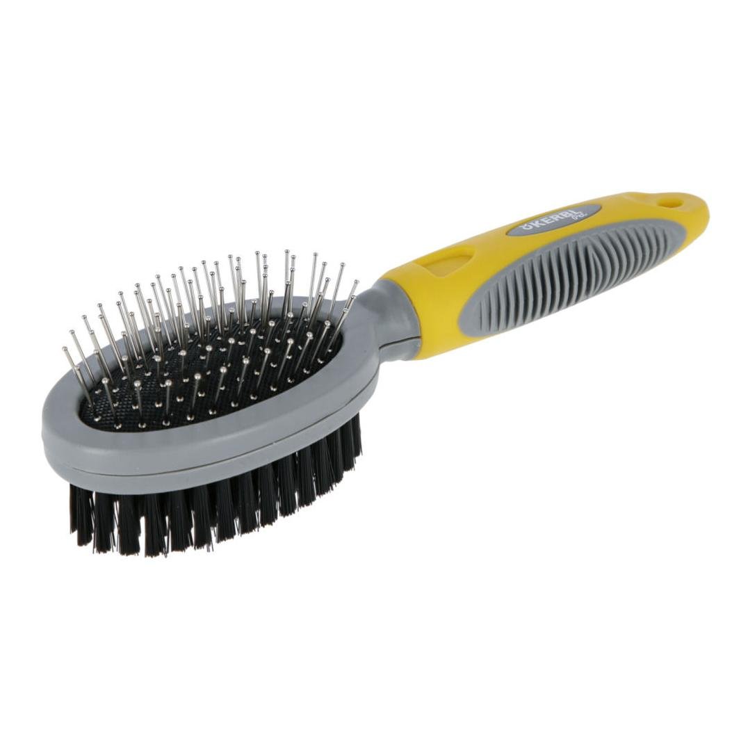 Image of Kerbl Doppelbürste - gelb/grau bei Hauptner.ch