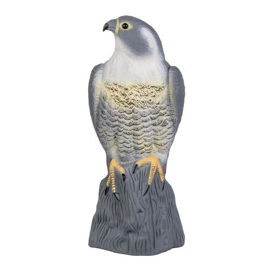 Vogelabwehr Falke sitzend - grau/weiss