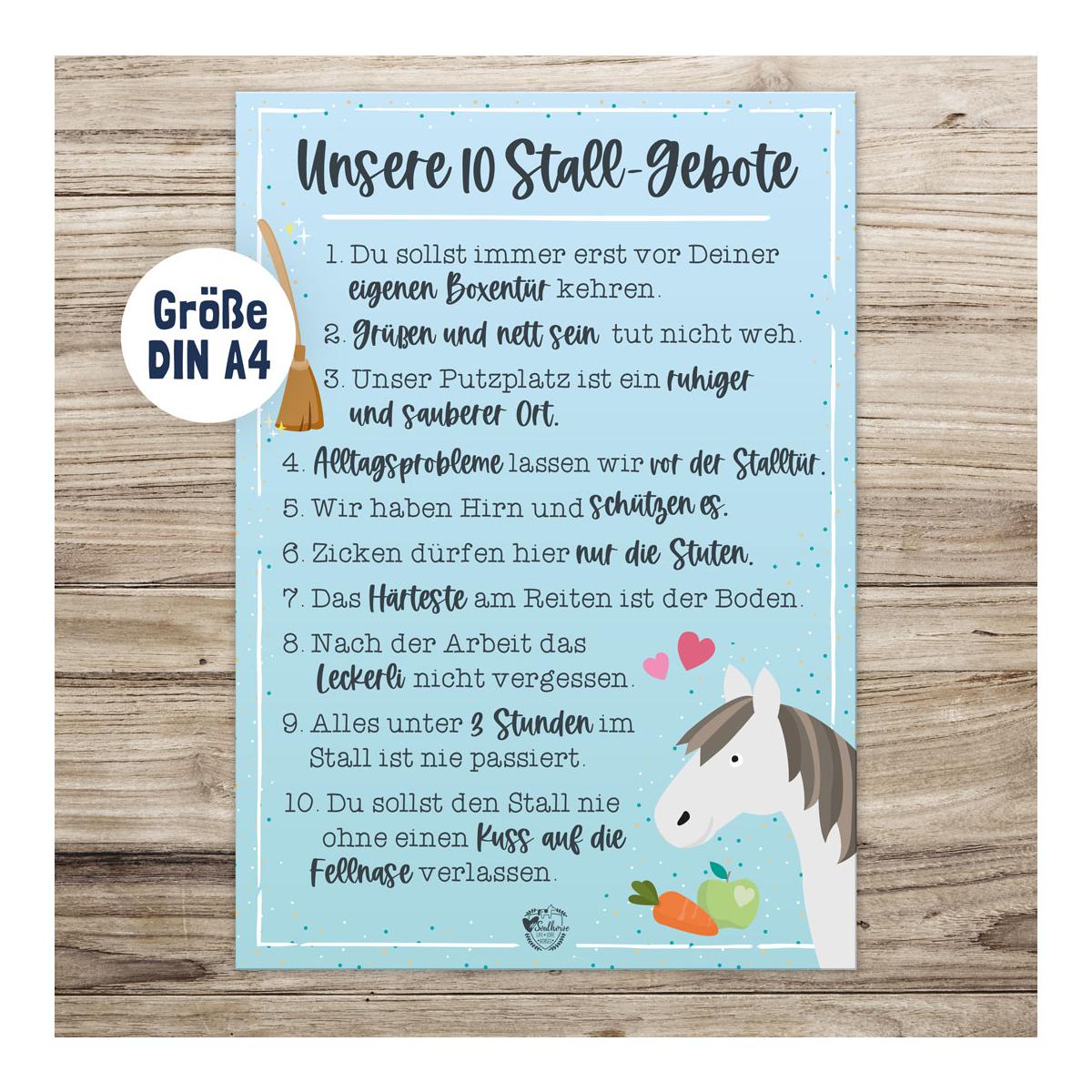 “10 Stallgebote” Stallschild 