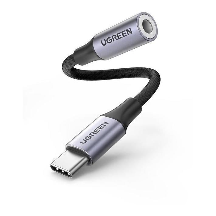 Image of Ugreen USB-C zu 3.5mm Buchse Adapter mit IPAD Pro und Samsung Note 10 Support - Schwarz / Grau - Schwarz-Grau - bei Hauptner.ch