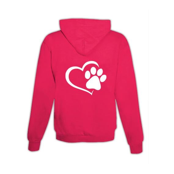 Image of Schwesternuhr Hoodie Herz mit Pfote Unisex - Pink - bei Hauptner.ch