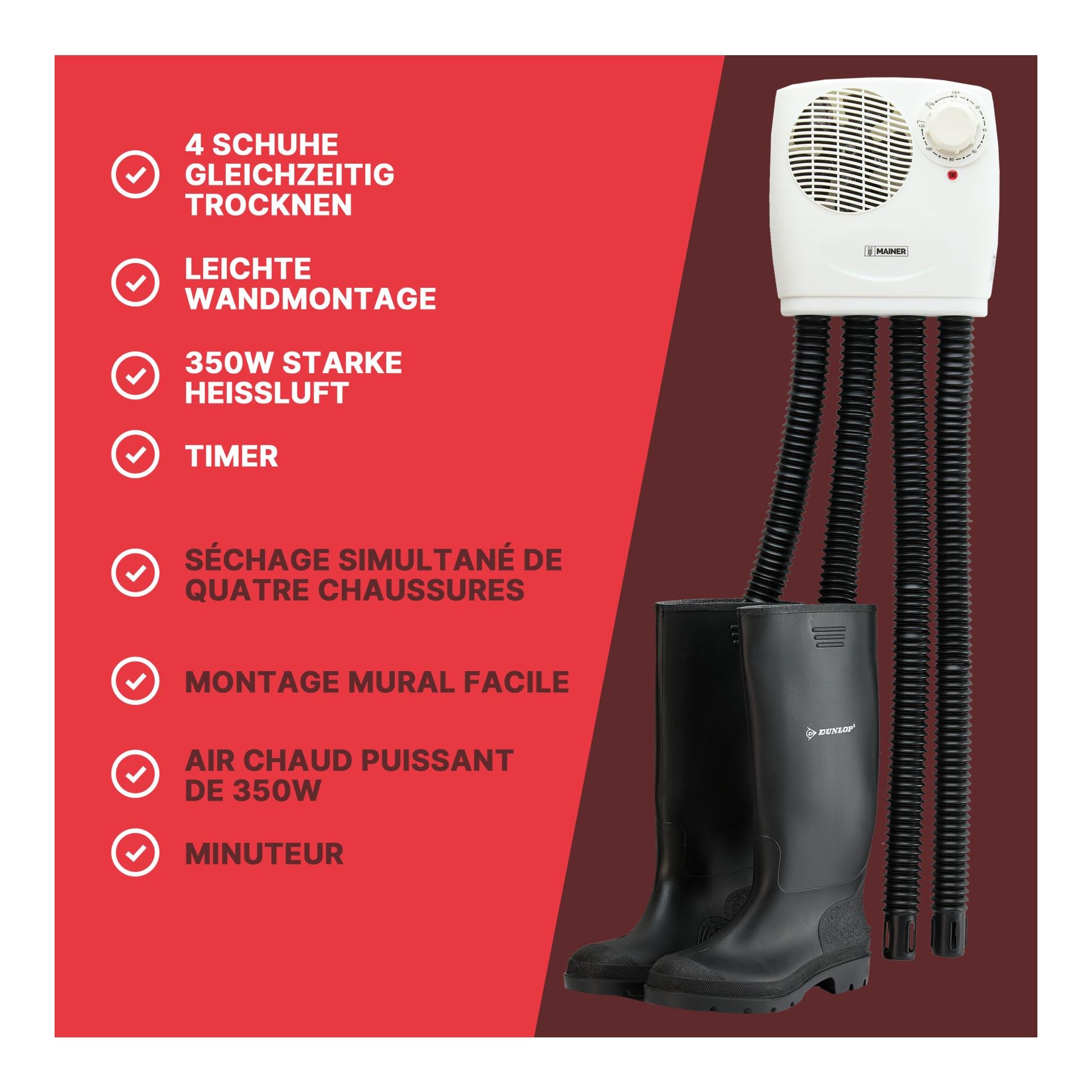 Schuhtrockner 2 Paar 350 Watt