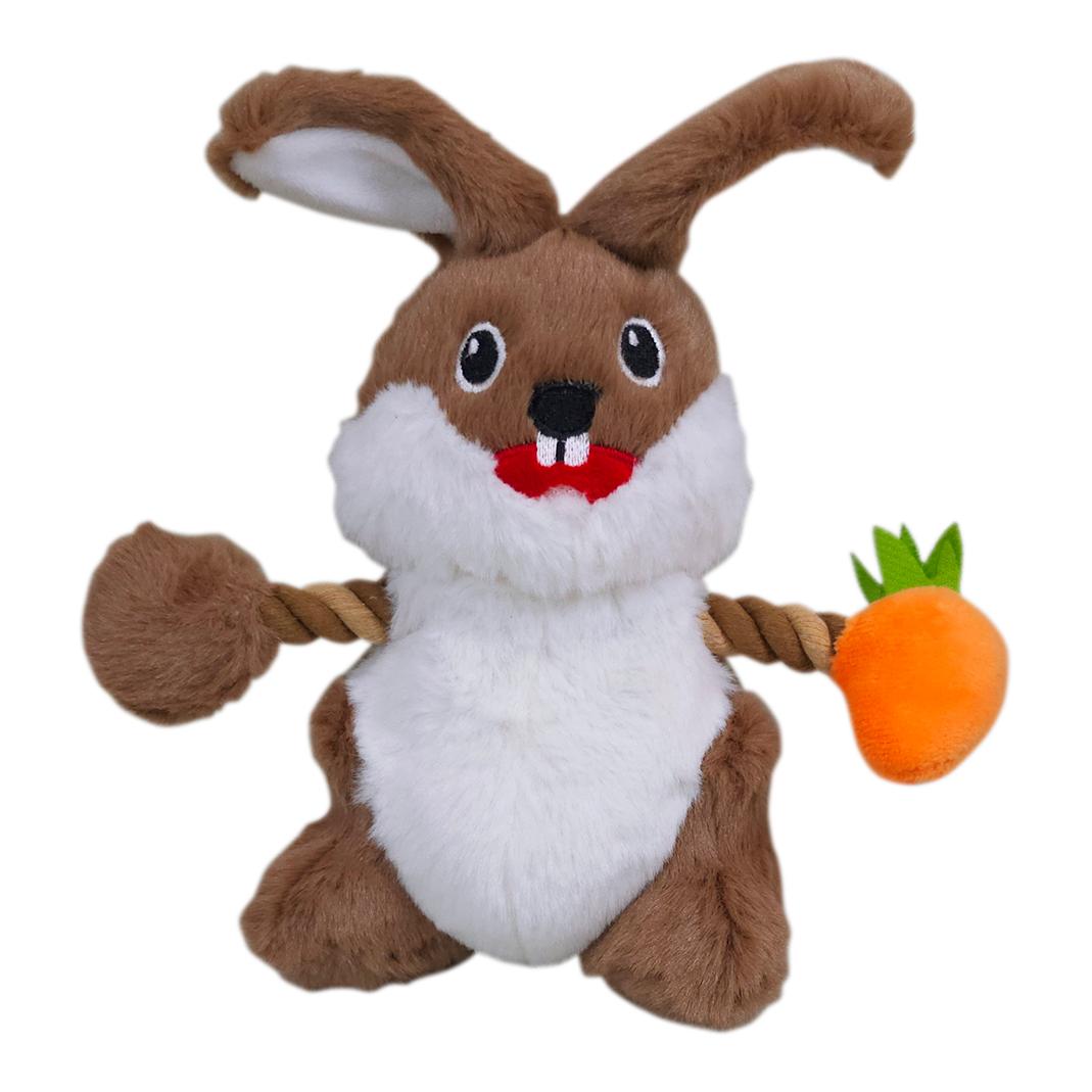 Lapin de Pâques en peluche avec corde
