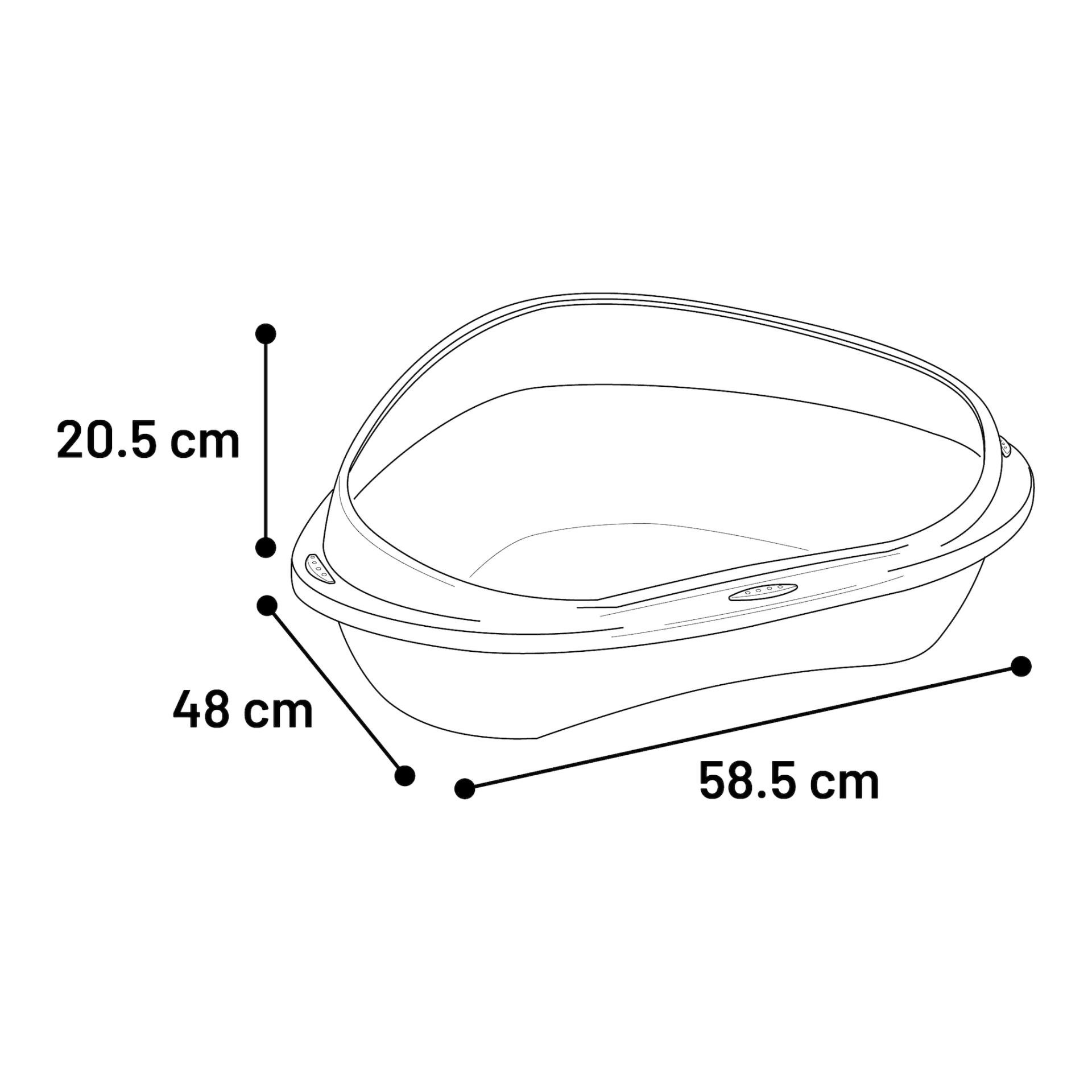 Offene Katzentoilette Eckmodell Sadio