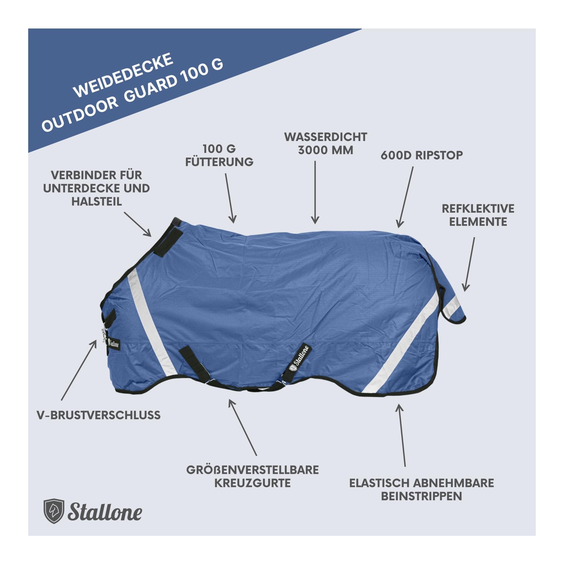 Decken-Set Weidedecke Outdoor Guard 100 g mit Halsteil