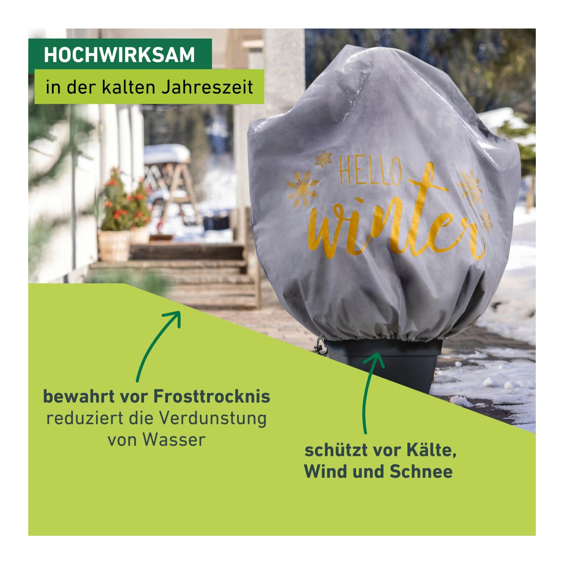 Winter-Deko-Vlieshaube PROTECT Hello Winter