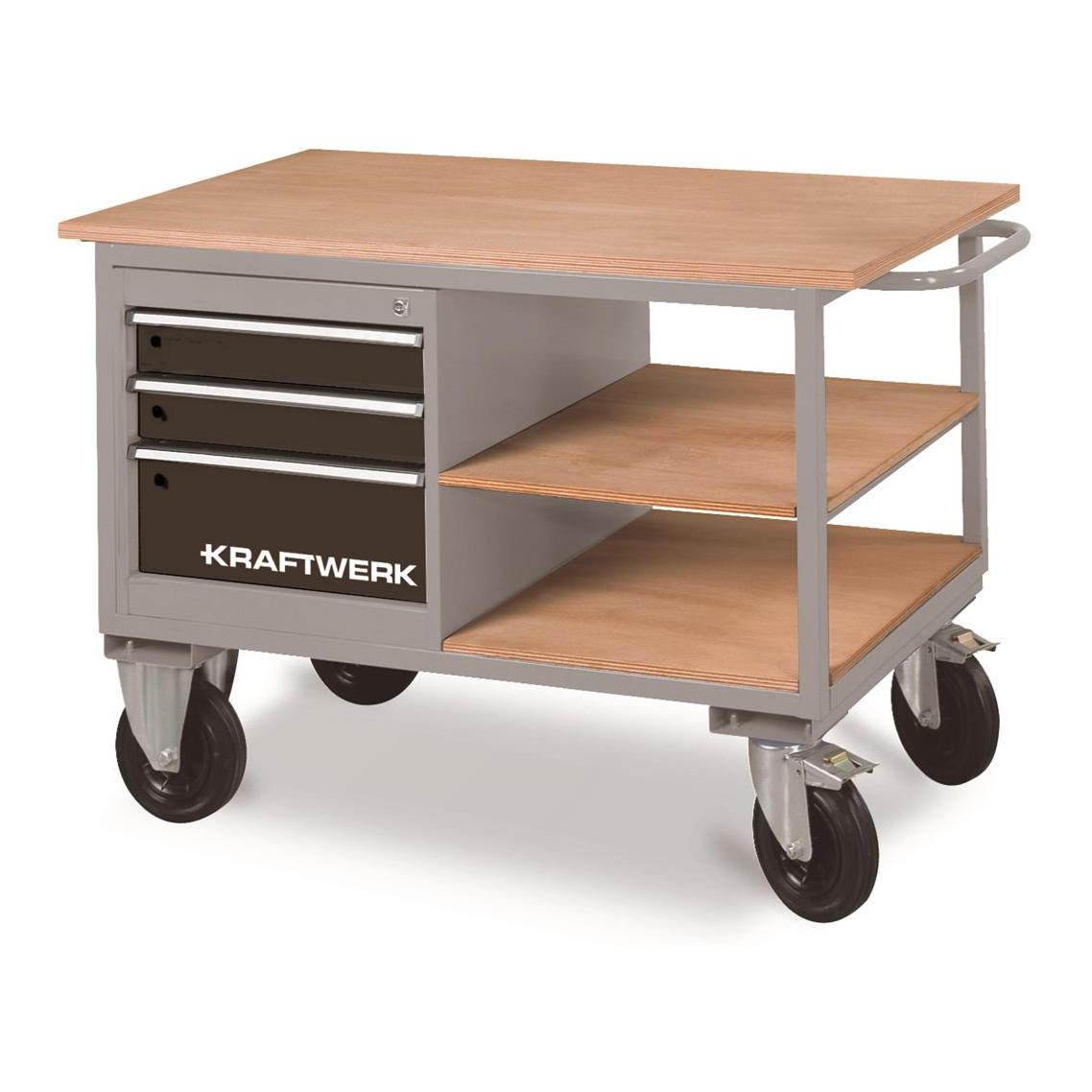 Werkstattwagen mit 3 Schubladen und 2 Ablageböden