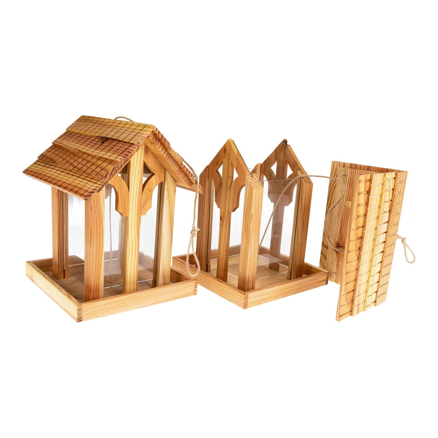 Vogelfutterhaus aus geölter europäischer Lärche