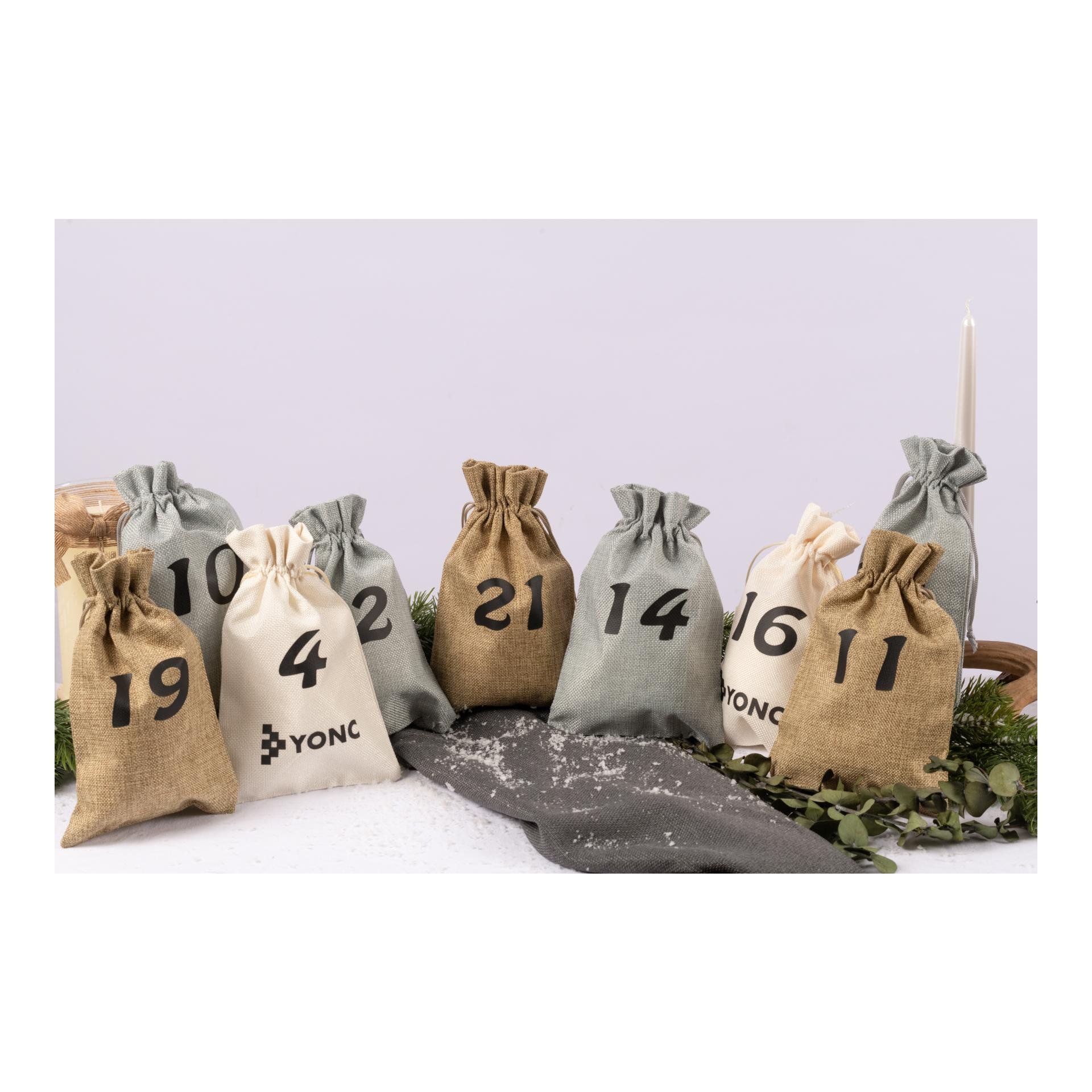 Adventskalender Beutel-Set YONC Jute-Look