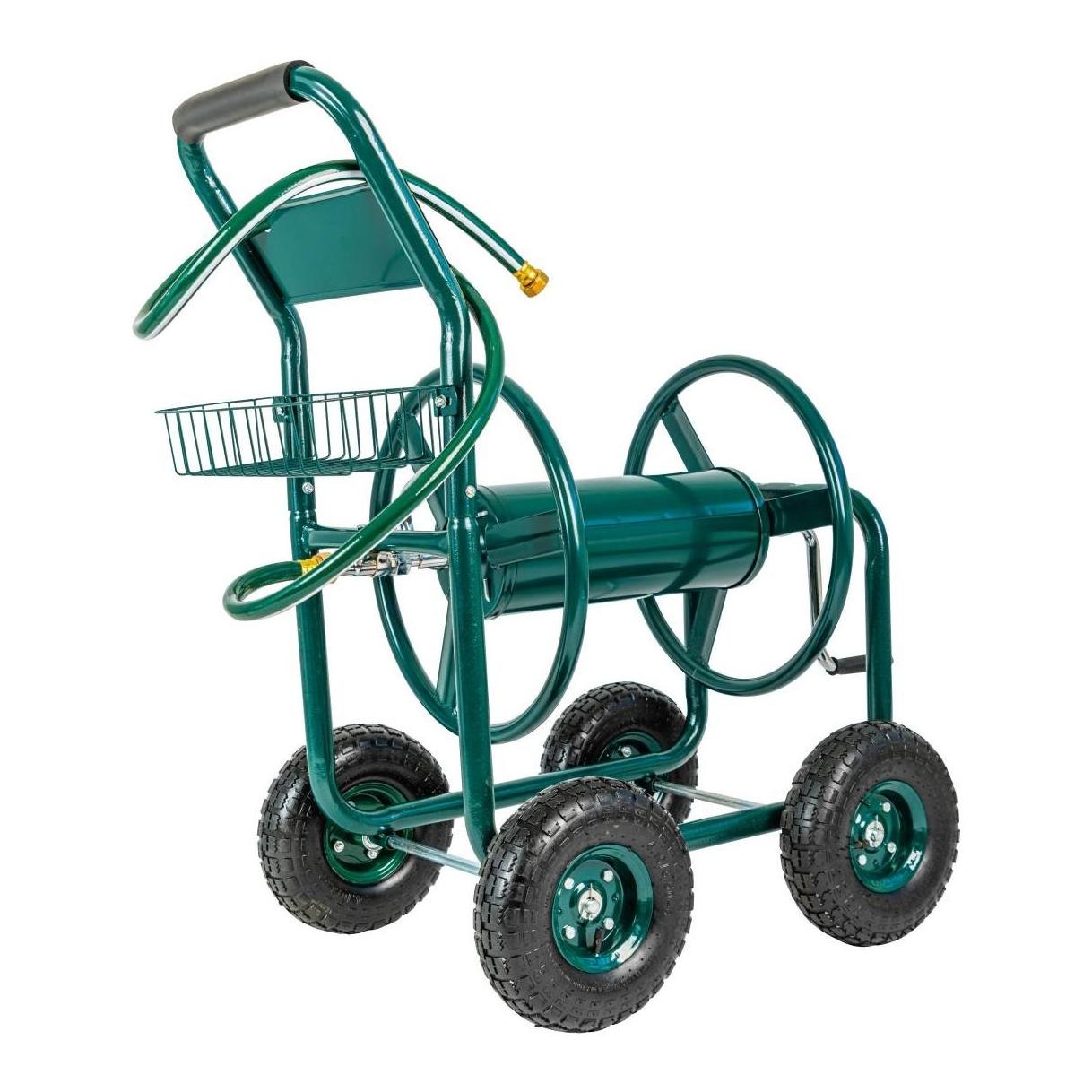 Chariot dévidoir avec panier de rangement