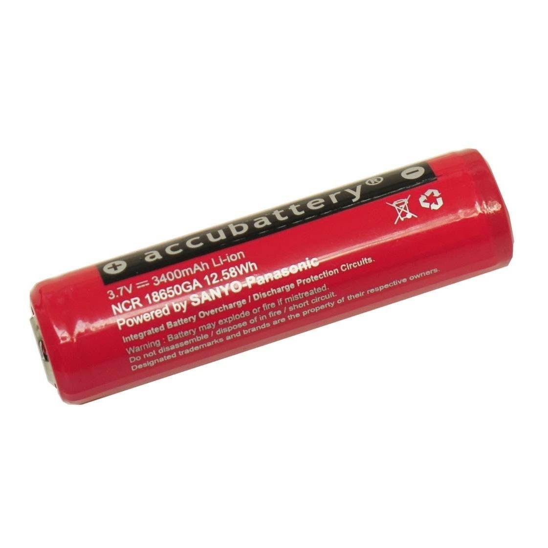 Image of Sistech Panasonic 18650 Akkubatterie Li-Ion 4A 3,7V 3'400mAh - Rot - bei Hauptner.ch