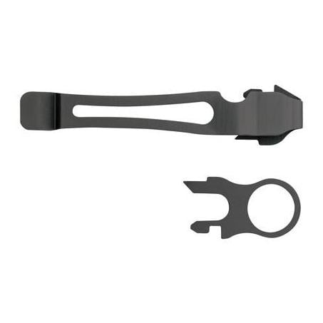 Anneau porte-clés et clip de poche – noir