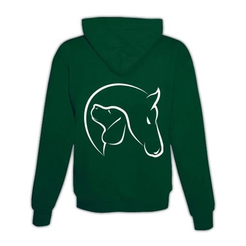 Image of Schwesternuhr Hoodie Horse & Dog Unisex - Grün - bei Hauptner.ch