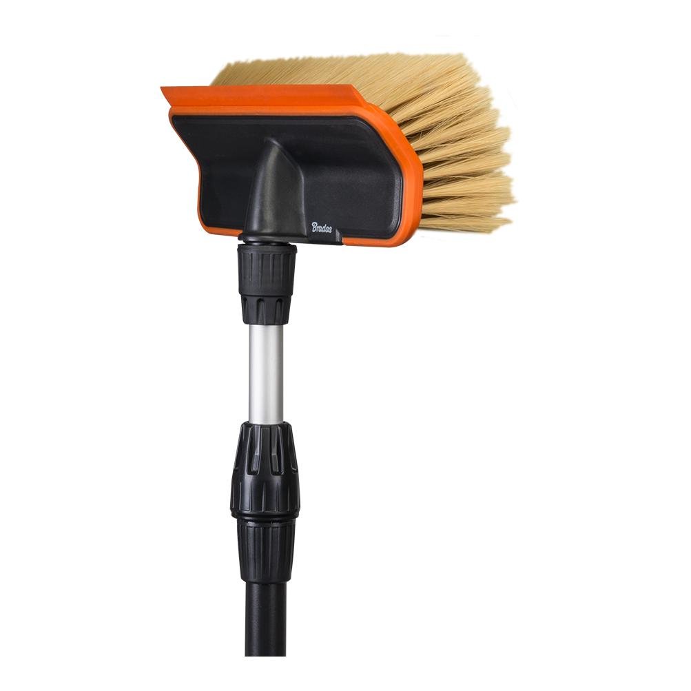 Bradas Brosse de lavage télescopique souple avec raclette et valve