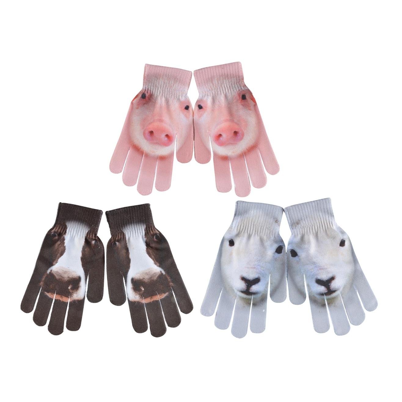 Image of Esschert Kinderhandschuhe Farmtiere sortiert - Rosa/Grau/Braun - bei Hauptner.ch