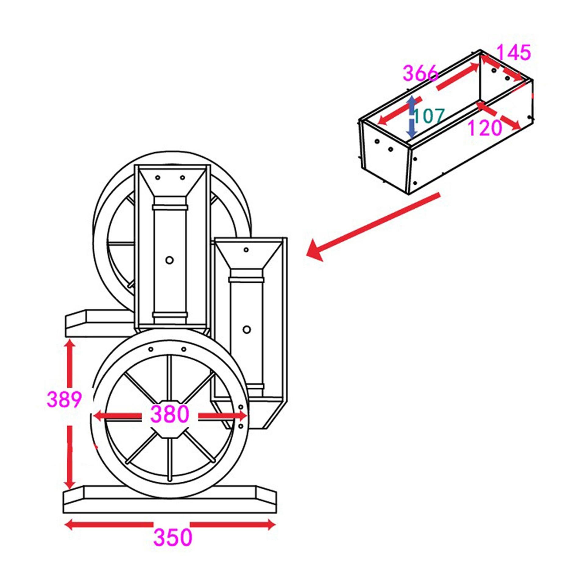 Blumenkasten mit Wagenrad