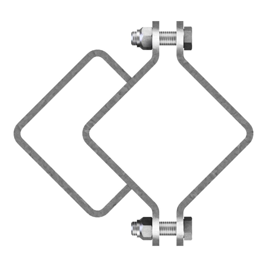 Collier, simple, avec support de verrou pour poteau carré