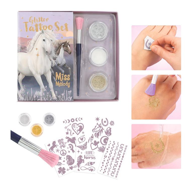 Glitzer tattoo Set Night Horses
