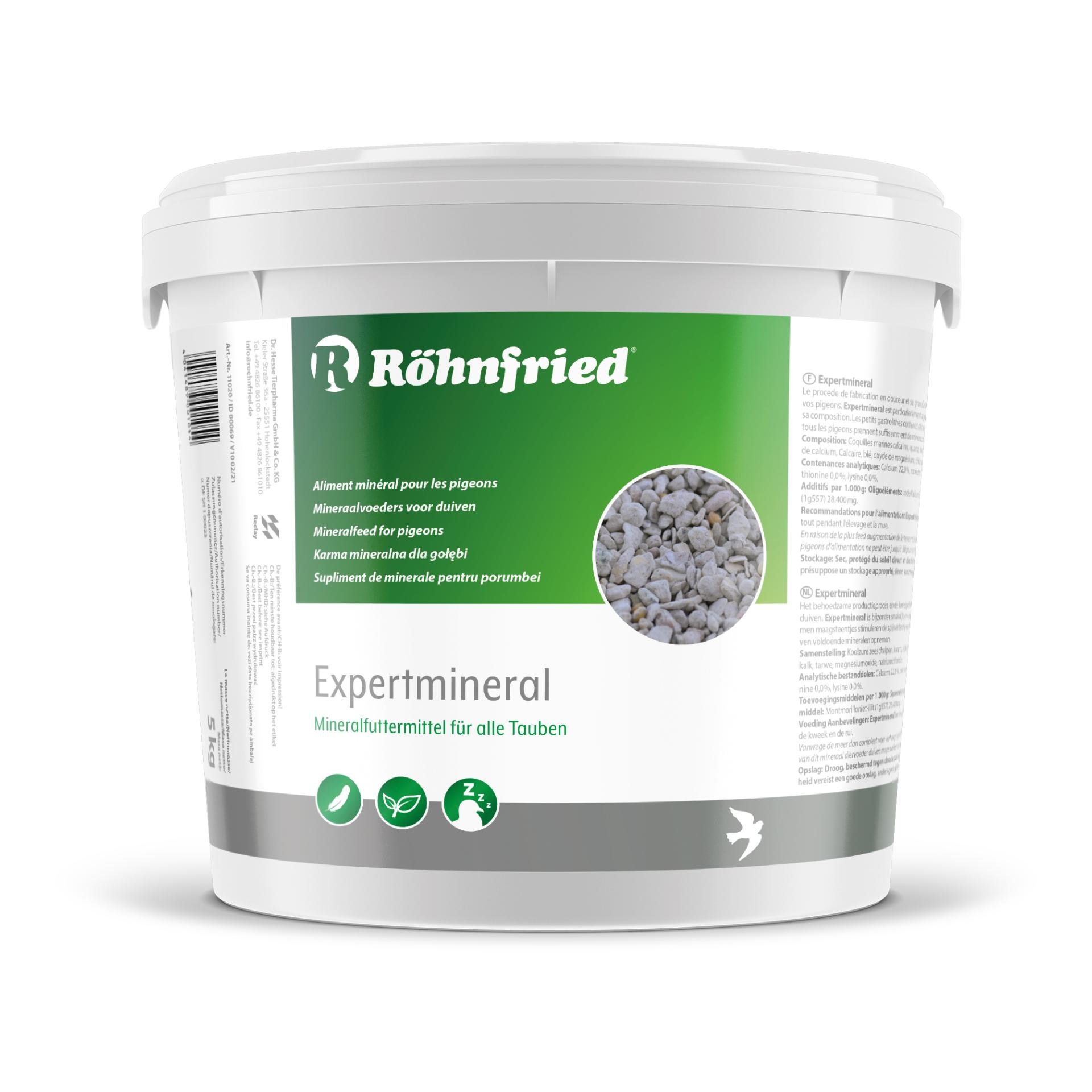 Aliment minéral expert avec de nombreuses substances vitales pour les pigeons