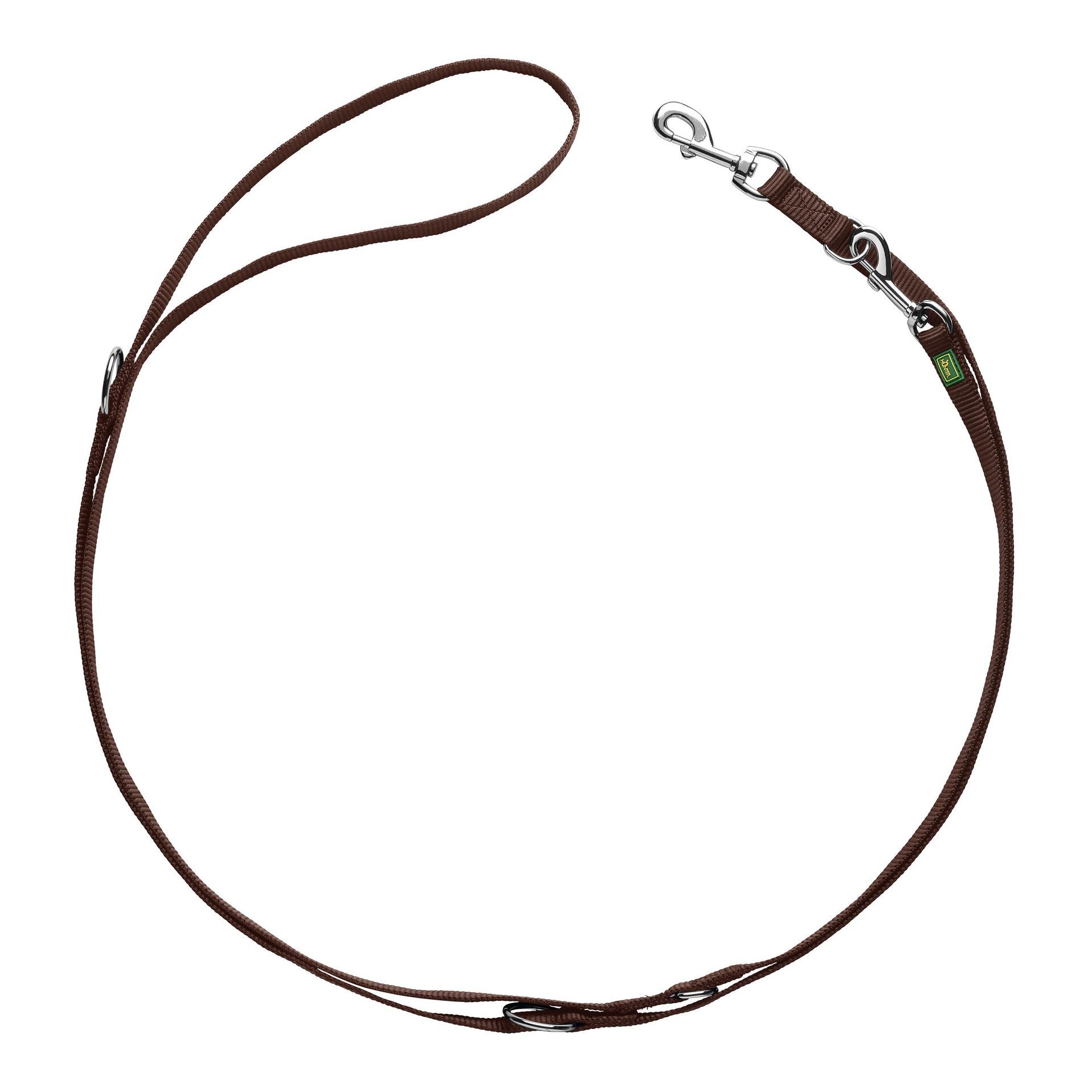 Verstellbare Führleine Extra Long Nylon - braun