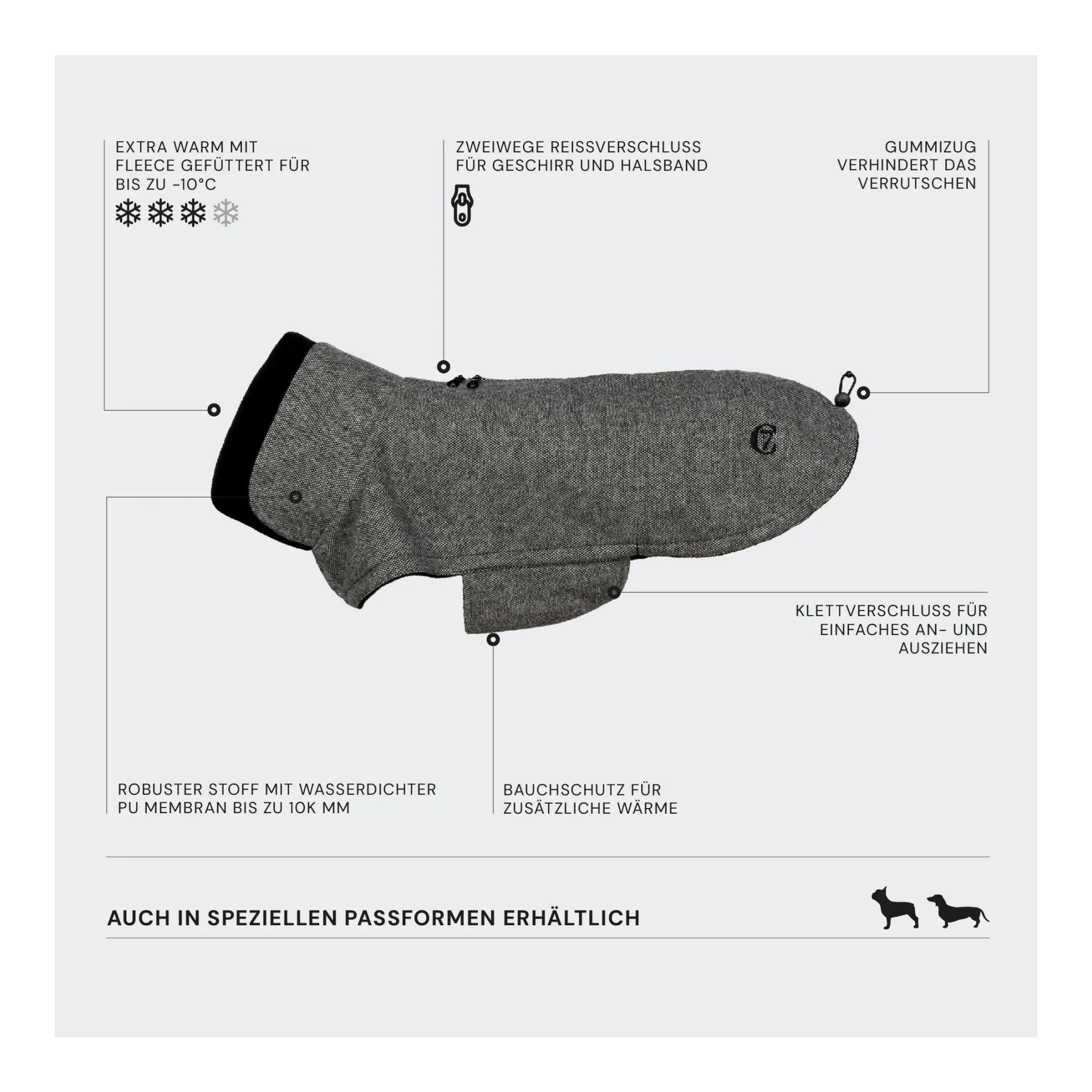 Winter Hundemantel Brooklyn Dackel