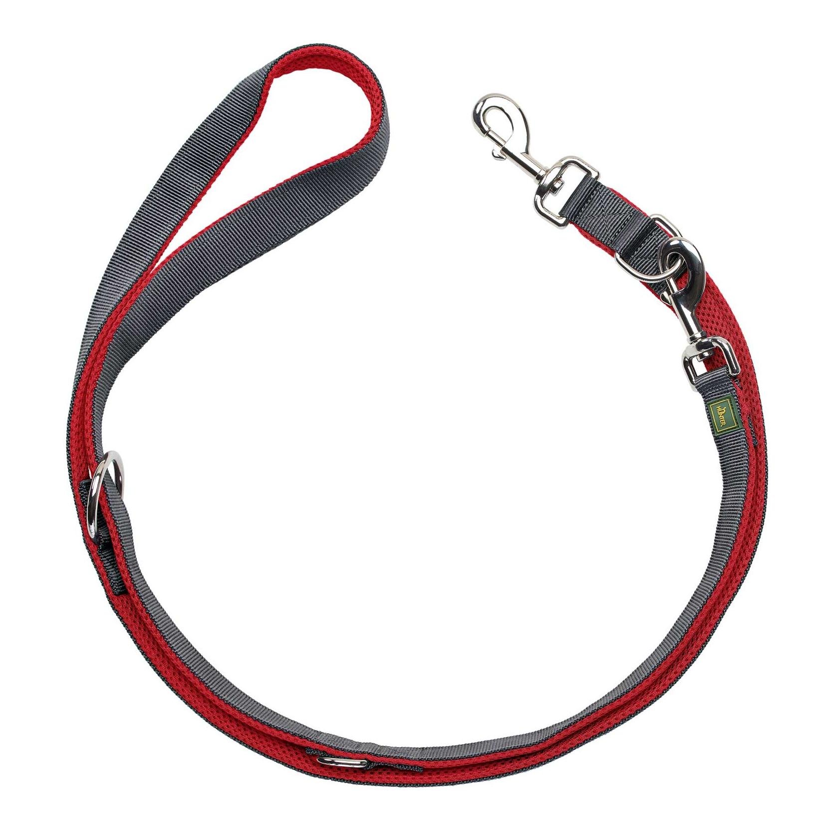 Verstellbare Leine Maldon - rot/grau