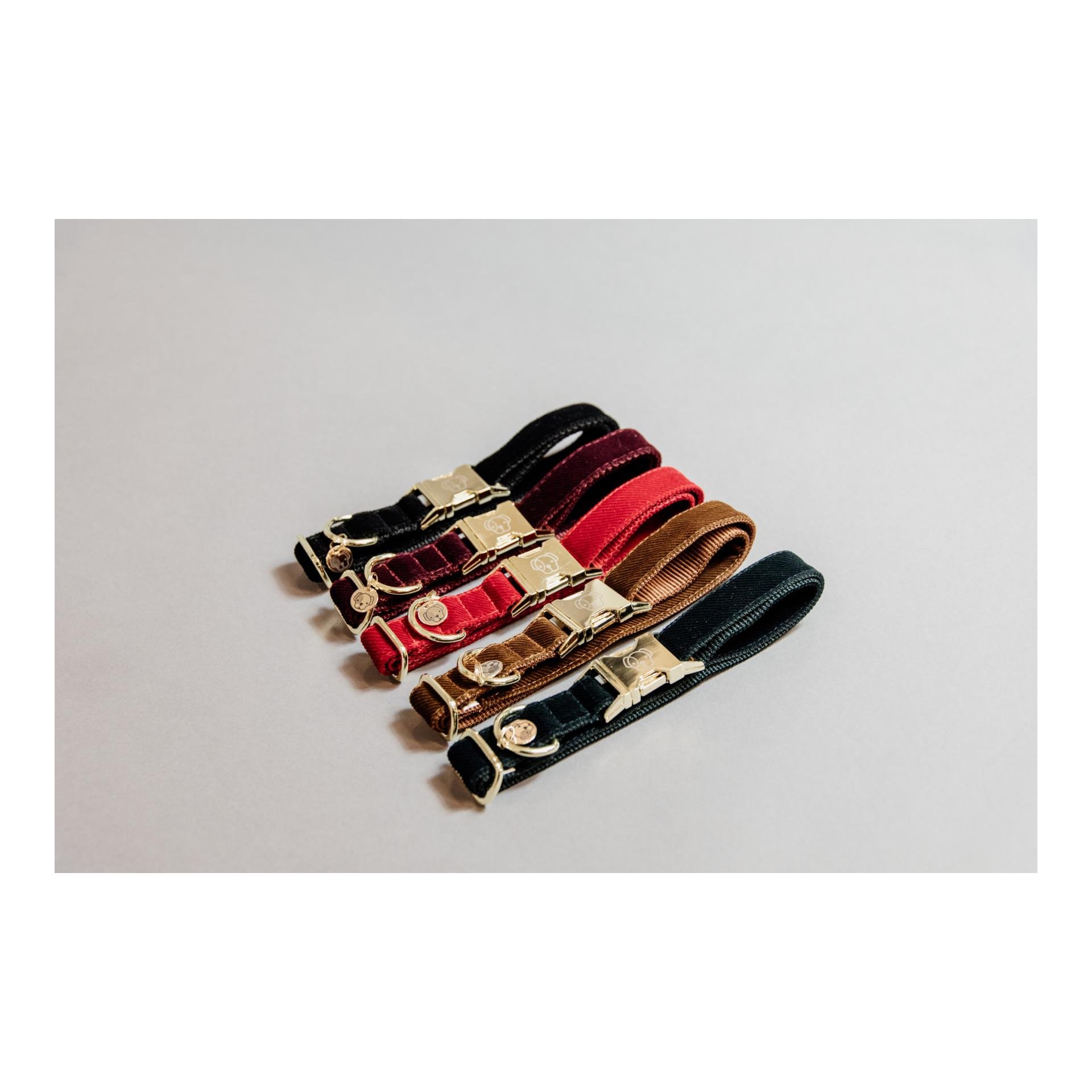 Hundehalsband Corduroy - bordeaux
