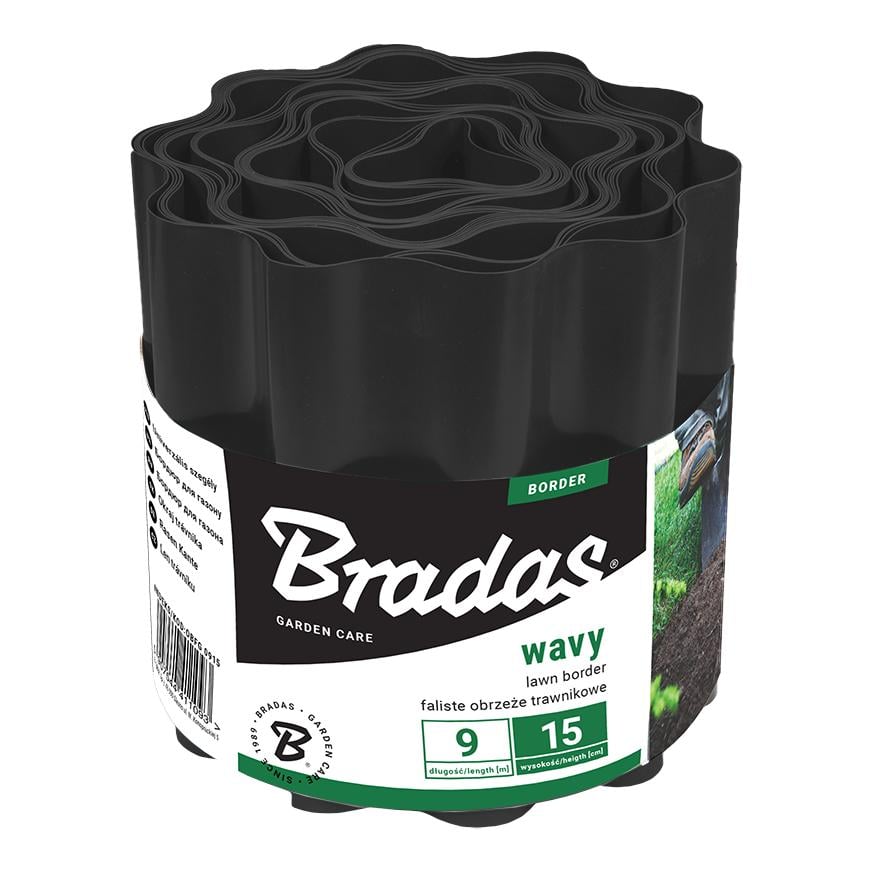 Bradas Bordure de pelouse ondulée - noir