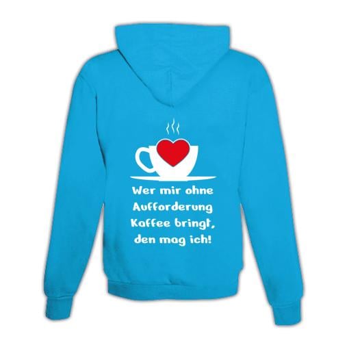 Hoodie mit Zipper Kaffee Aufforderung Unisex