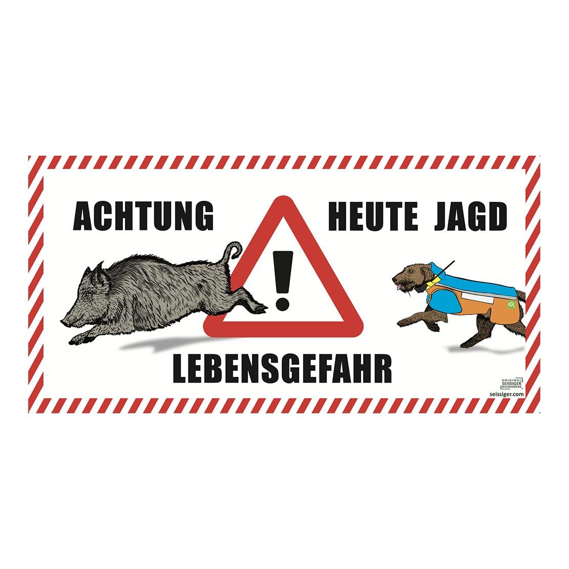 Warnbanner Drückjagd PVC 2m x 1m